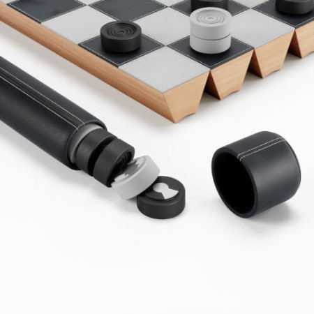 Jeux portable d’échecs et de dames Noir - Umbra - Rolz Chess/Checkers Set Black