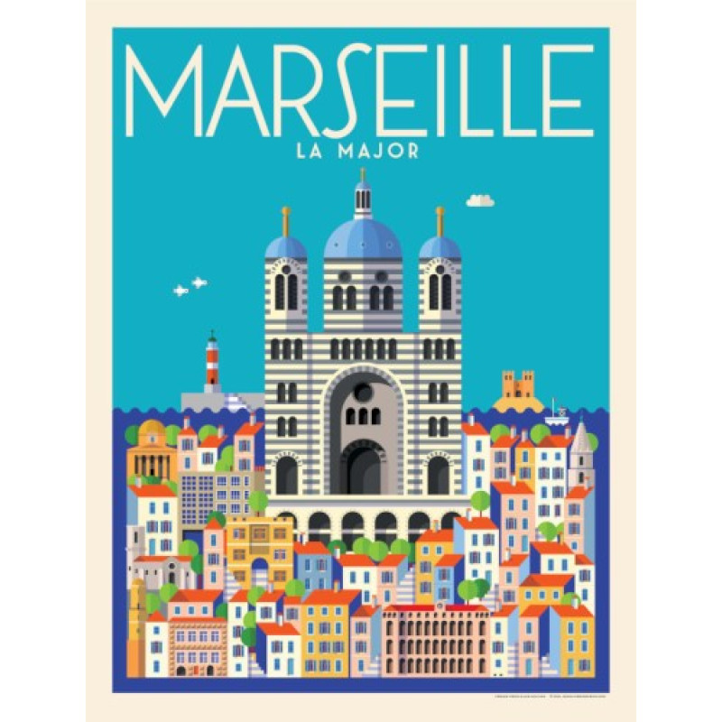 Carte postale A5 Marseille Major - Pierre Piech