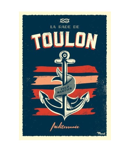 Affiches Marcel Small Edition - TOULON "Ancre Marine" 30x40cm 350 g/m²