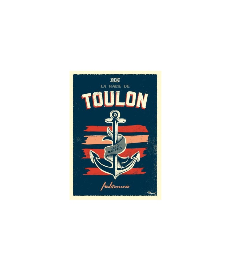 Affiches Marcel Small Edition - TOULON "Ancre Marine" 30x40cm 350 g/m²