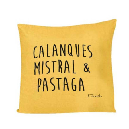 Coussin en lin 45x45cm Calanques Mistral & Pastaga