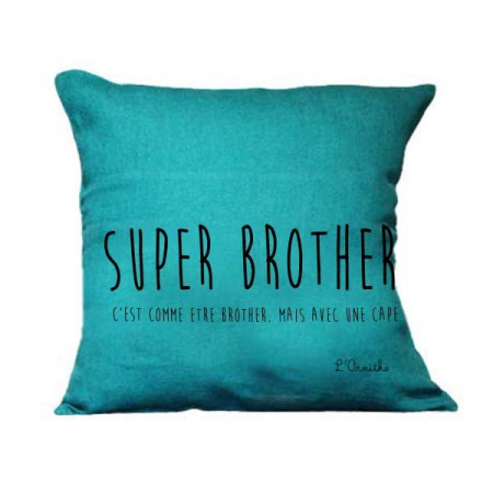 Coussin en lin 45x45cm Super brother | L'Ornithorynque Marseille