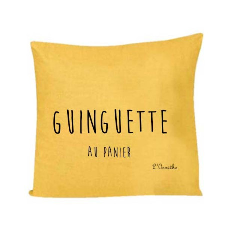 Coussin en lin 45x45cm Guinguette au panier | L'Ornithorynque Marseille