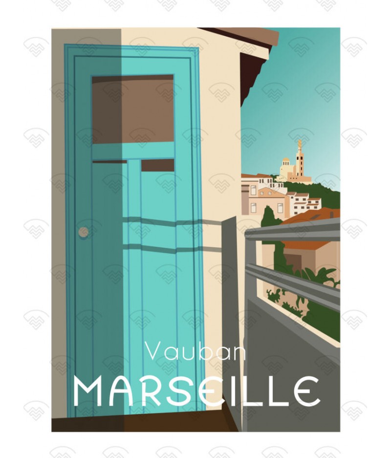 Affiche Maison Landolfi 30x40 cm - Marseille - Vauban