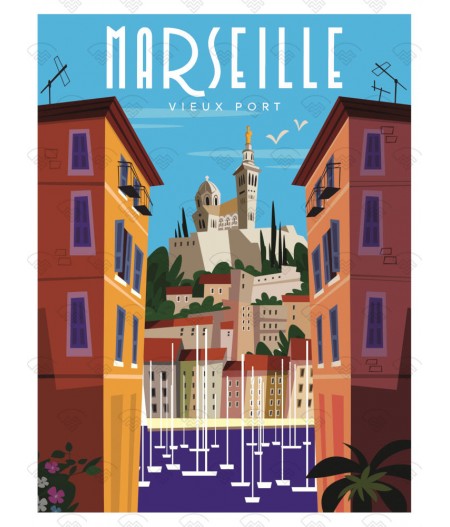 Carte Postale A6 Maison Landolfi - Marseille - Vieux port Rue de la loge Gary Godel