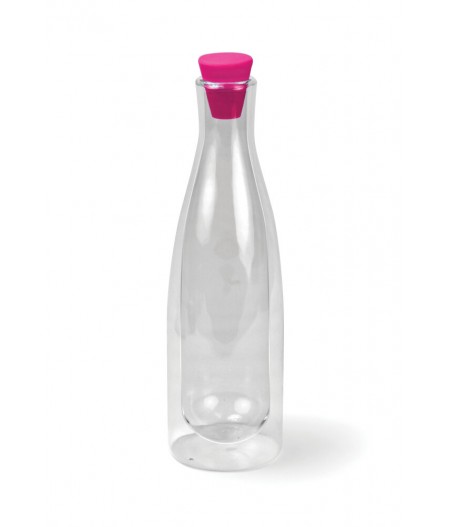 Drop COOKUT - Carafe isotherme verre et silicone – Rose