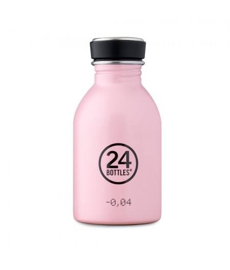 Kids Collection Candy Pink Urban Bottle 250ml + Sport lid Black/White - 24 BOTTLES
