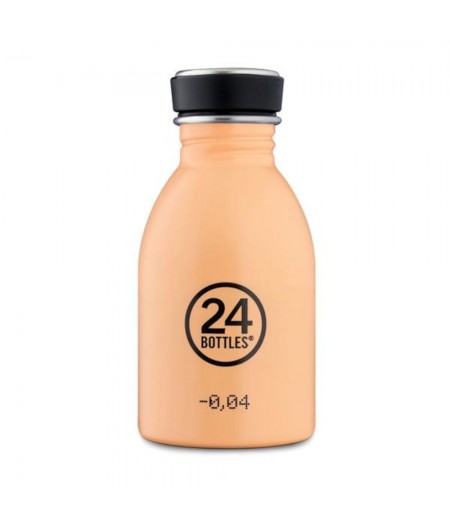 Kids Collection Peach Orange Urban Bottle 250ml + Sport lid Black/White - 24 BOTTLES