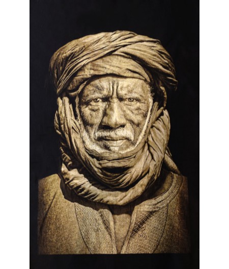 Tenture - Tuareg Man 140x210 Accrochage mural sepia - FS HOME