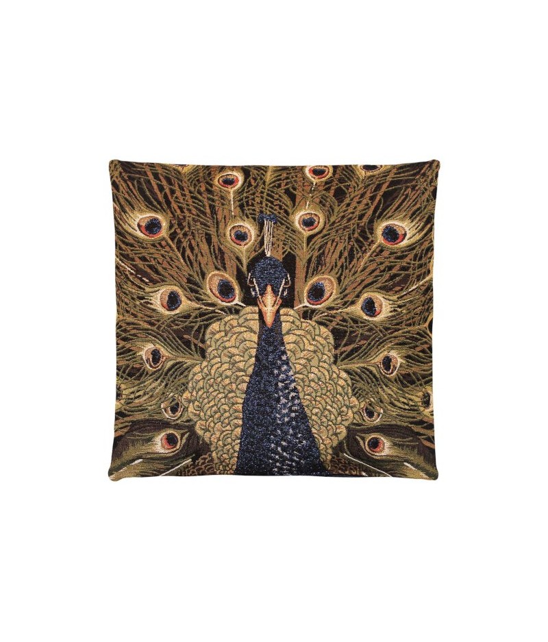 Coussin 45x45 cm - Paon Peacock gold - FS HOME