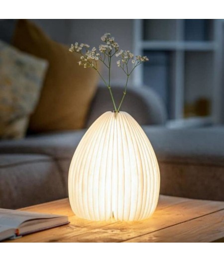Lampe vase intelligente Smart Vase Lightnatural walnut wood  - Gingko