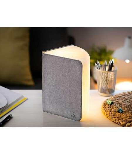 Baladeuse livre lampe Linen Fabric Smart Book Light Large Urban Grey - Gingko