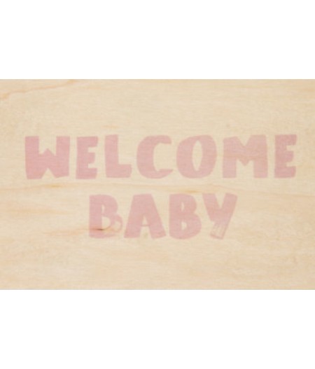 Cartes Postales en bois Woodhi - painted words baby pink