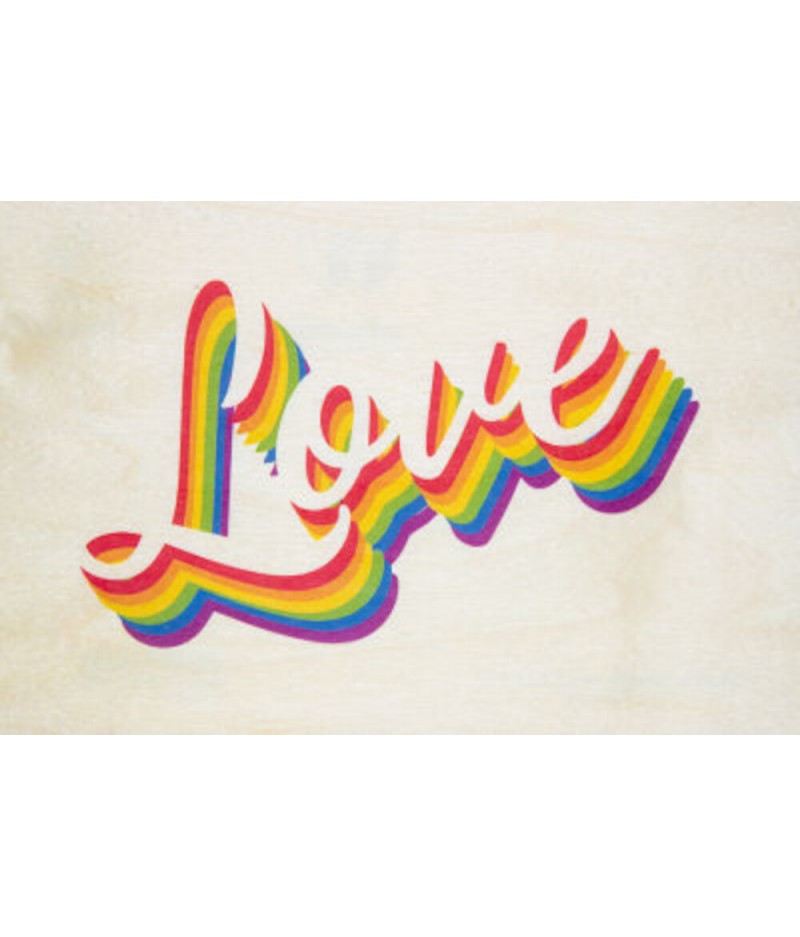 Cartes Postales en bois Woodhi - greetings 2 love rainbow