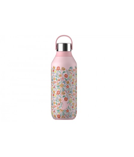 Gourde Thermos Series 2 Liberty Bottle - Summer Sprigs Blush Pink 500ml - Chilly’s Bottle