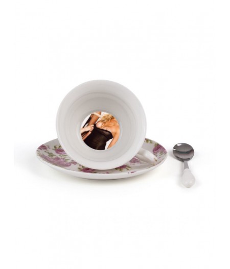 Lady Tarin Rose Teacup With Saucer In Porcelain - Rumina - Seletti