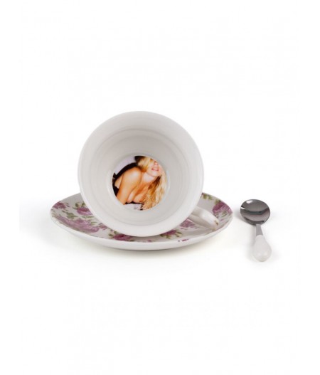 Lady Tarin Rose Teacup With Saucer In Porcelain - Vittoria - Seletti