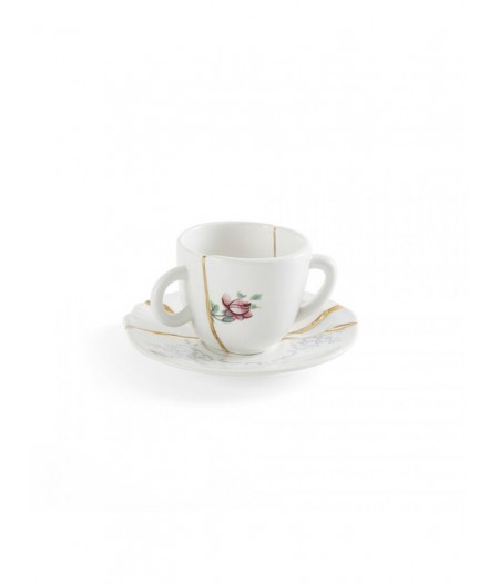 Kintsugin-N'1 Coffee Cup With Saucer In Porcelain - Seletti