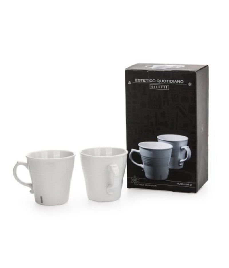 Set 2 Mug Cups In Porcelain Ø cm. 10,2 H. 10 - Seletti