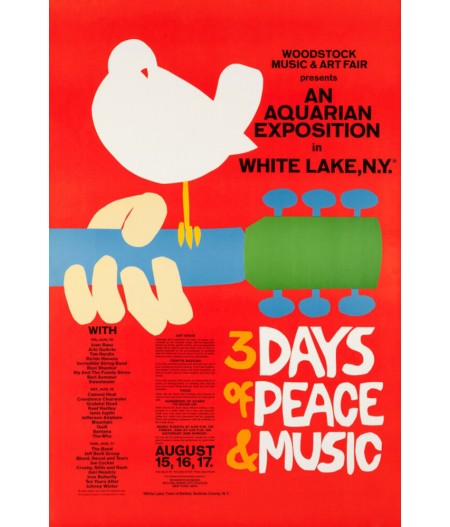 Tirage papier 40 x 60 cm CONCERTS - Woodstock - Blue Shaker