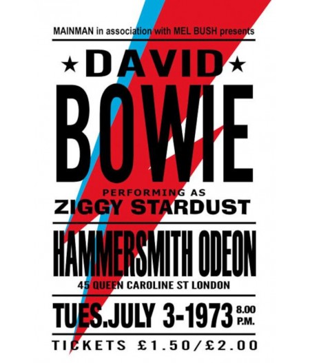 Tirage papier 40 x 60 cm CONCERTS - David Bowie - Blue Shaker
