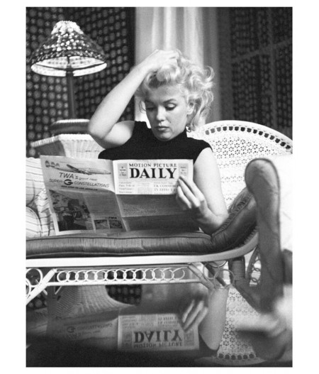 Tirage papier 40 x 60 cm PORTRAITS NB - Marilyn Monroe Daily Newspaper  - Blue Shaker