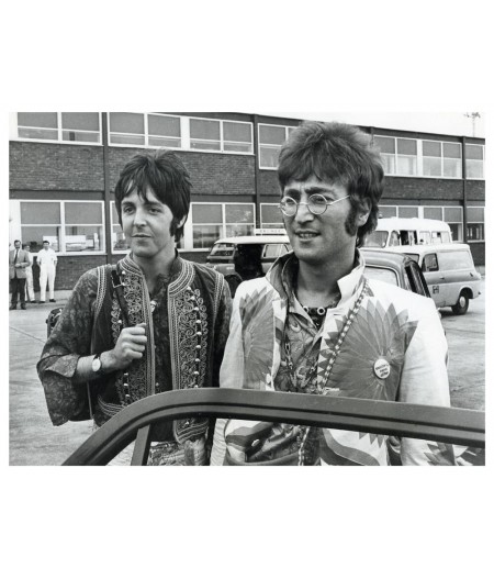 Tirage papier 40 x 60 cm PORTRAITS NB - John Lennon & Paul Mc Cartney  - Blue Shaker