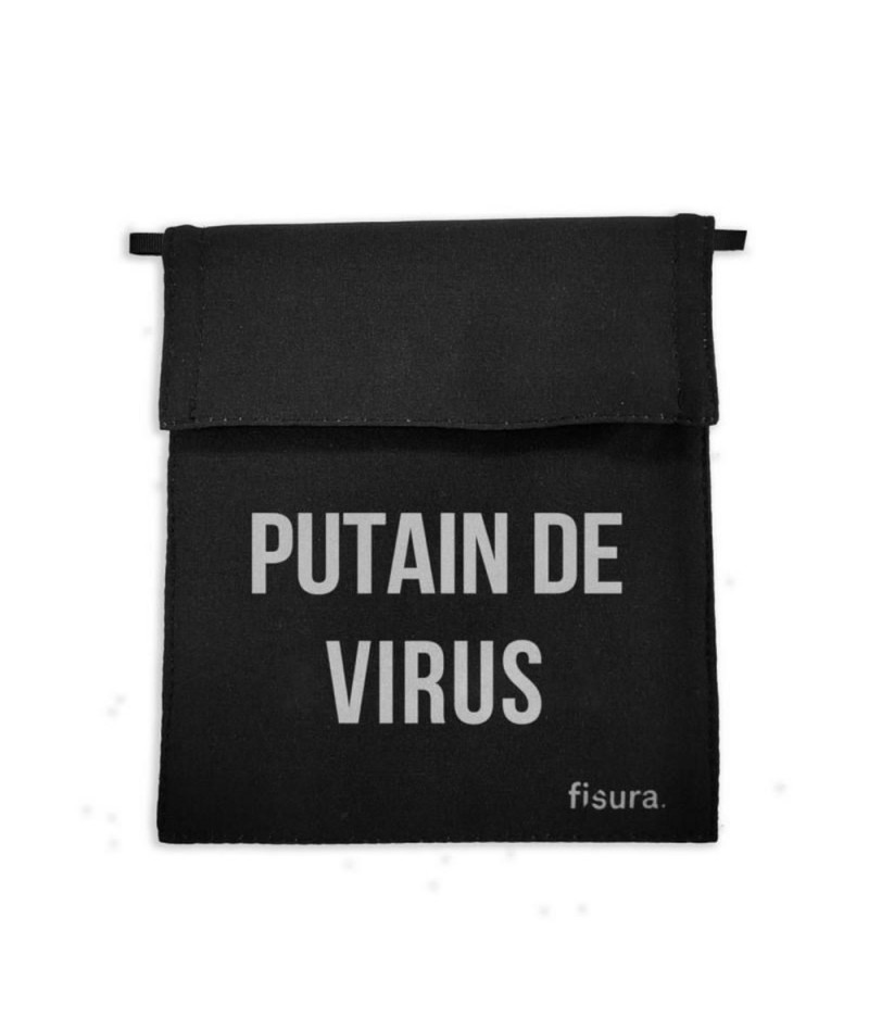 Porte-masque sac en tissu Putain de VIrus - Fisura