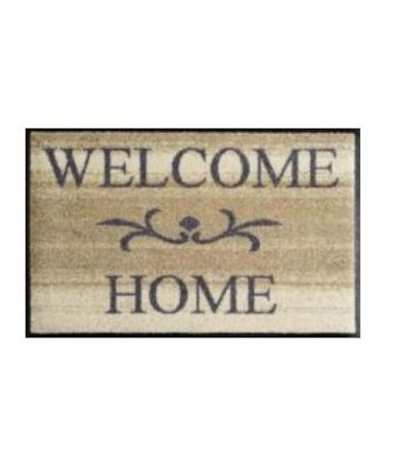 Tapis paillasson - Welcome Home beige 50 x 75 cm - KLEEN TEX WASH AND DRY
