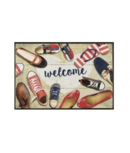 Tapis paillasson - Shoes welcome 50 x 75 cm - KLEEN TEX WASH AND DRY