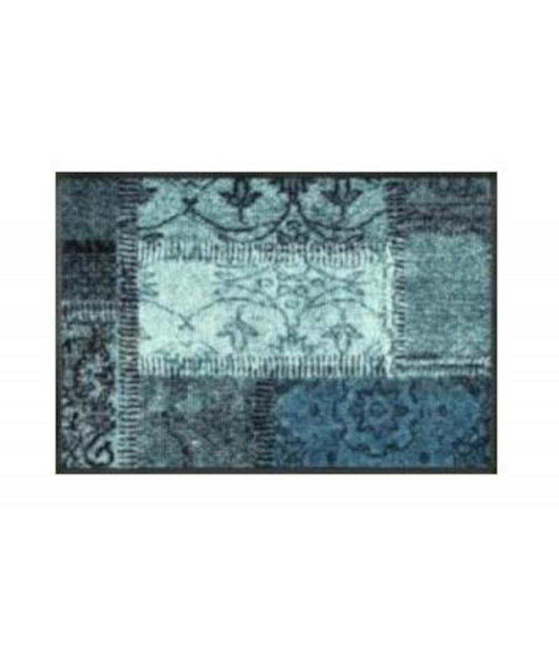Tapis paillasson - Vintage Patches türkis 50 x 75 cm - KLEEN TEX WASH AND DRY