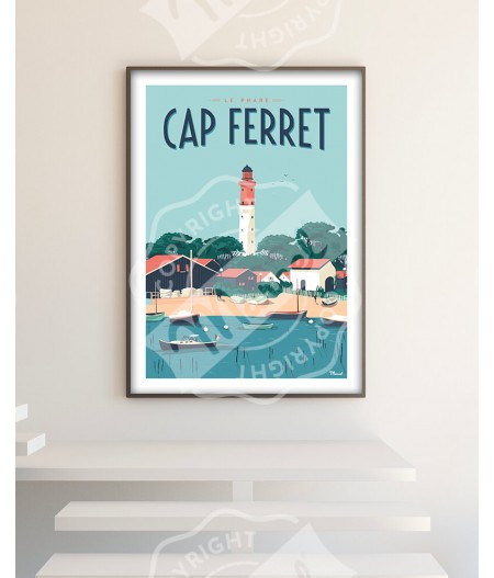 Affiches Marcel Small Edition - CAP FERRET Le Phare 30cm x 40cm 350 g/m²