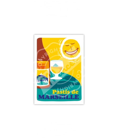 Cartes Postales A6 - PASTIS DE MARSEILLE - Marcel Travel Poster