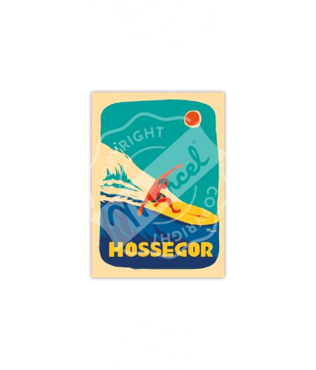 Cartes Postales A6 - HOSSEGOR Surfeur - Marcel Travel Poster