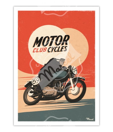 Affiches Marcel Small Edition - MOTORCYCLES CLUB 30x40cm 350 g/m²