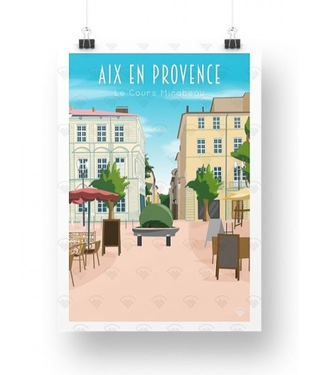 Affiche Maison Landolfi - Aix en Provence - Cours Mirabeau