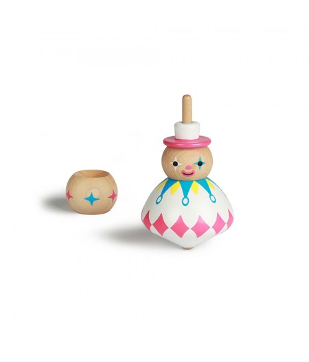 Toupie Spinning Top - Figural / White Clown - Wooderful Life