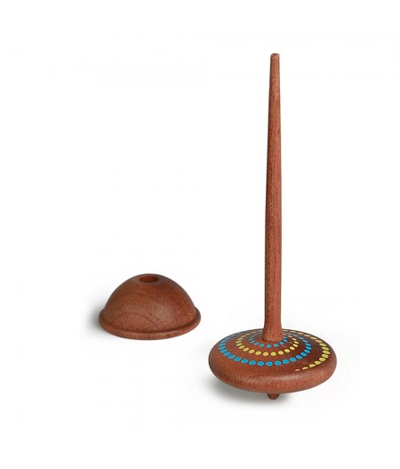 Toupie Spinning Top - Stick / Sapele - Dots - Wooderful Life