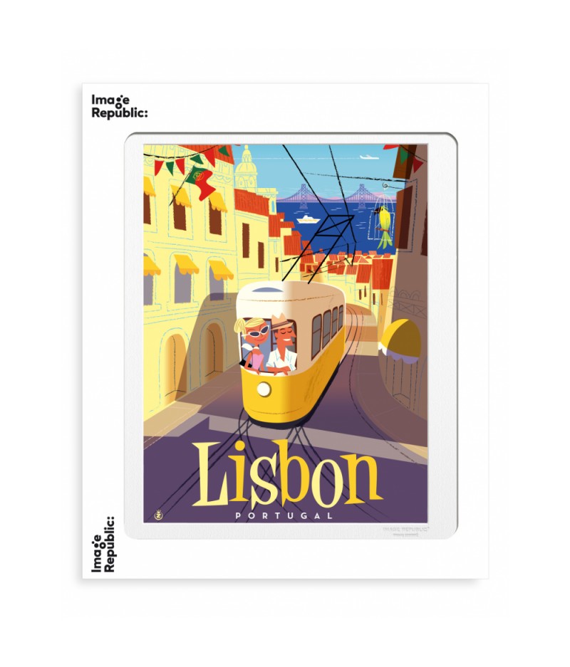 40x50 cm Monsieur Z Tram Lisbon - Affiche Image Republic