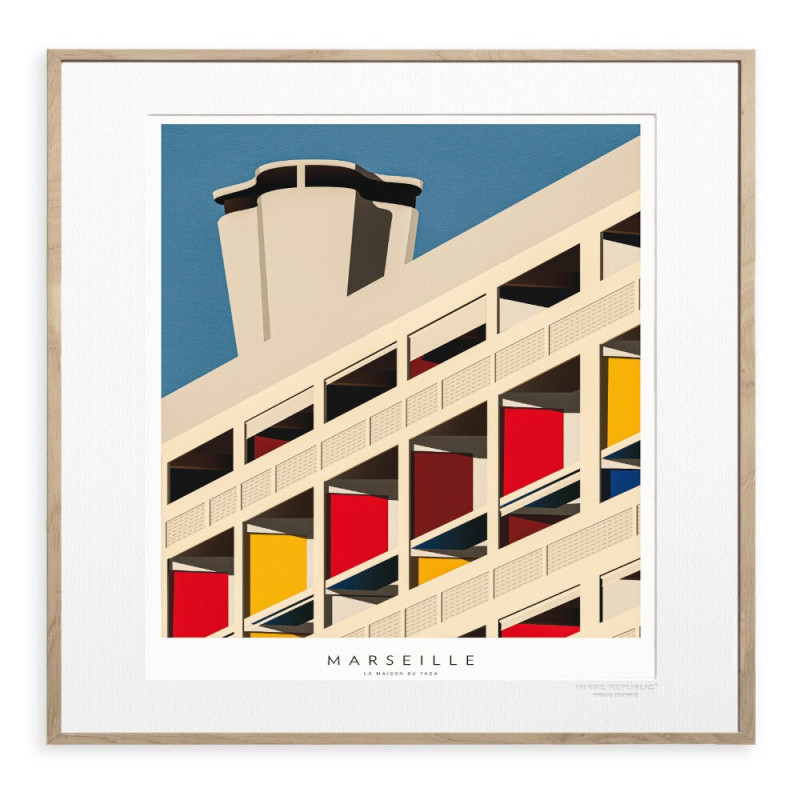 56x76 cm Tomas Cantoni Marseille Corbusier - Affiche Image Republic