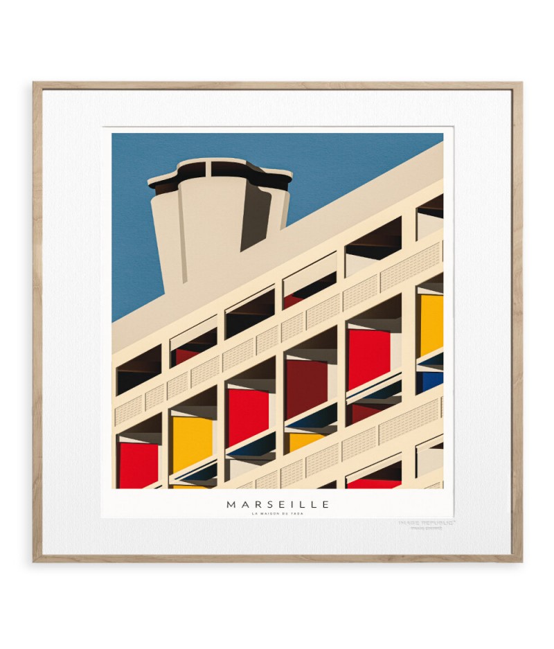 56x76 cm Tomas Cantoni Marseille Corbusier - Affiche Image Republic
