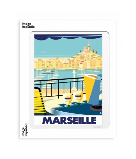 40x50 cm Monsieur Z Marseille Apéro - Affiche Image Republic