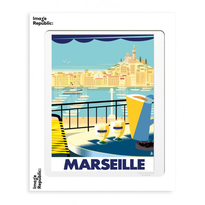 56x76 cm Monsieur Z Marseille Apéro - Affiche Image Republic