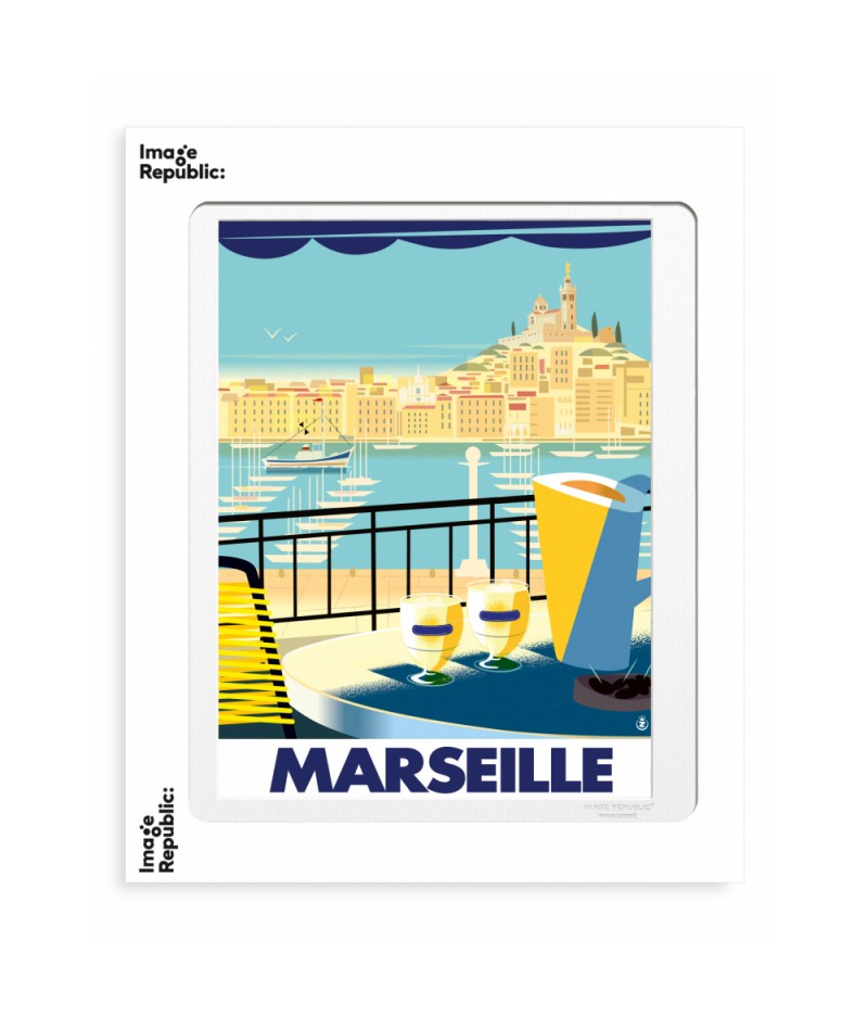 56x76 cm Monsieur Z Marseille Apéro - Affiche Image Republic