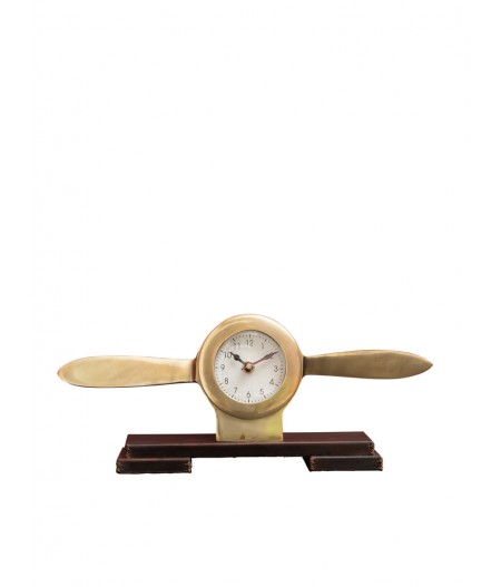 Horloge hélice sur base cuir - Chehoma