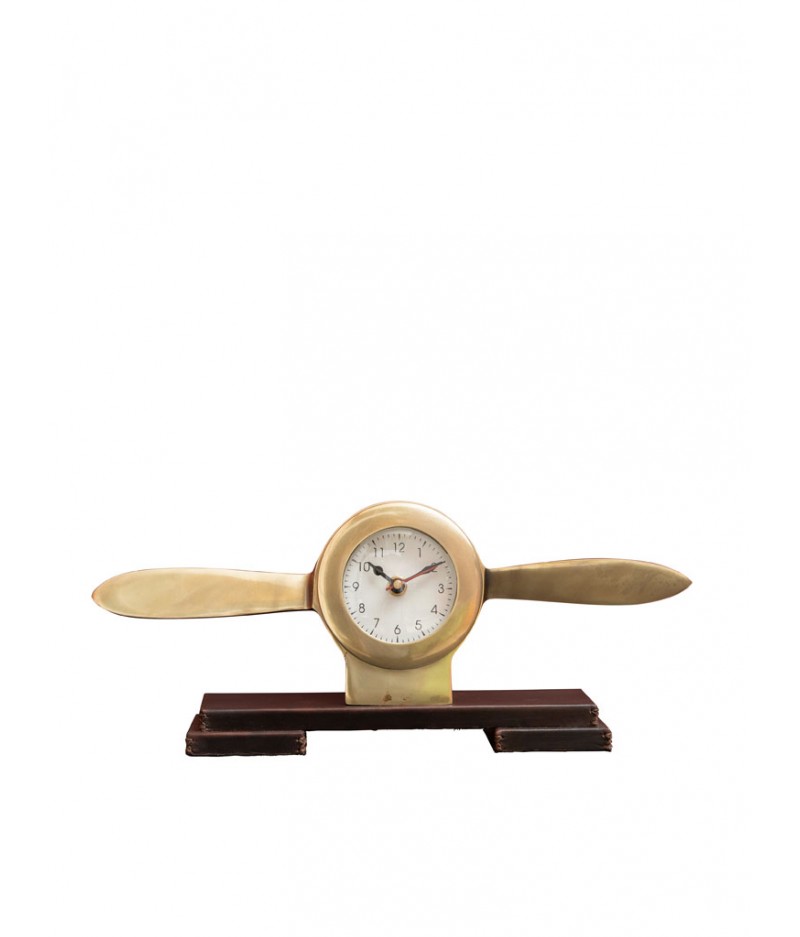 Horloge hélice sur base cuir - Chehoma