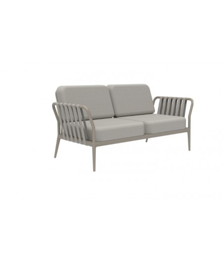 Sofa 2 pers 160cm RIBBONS sangle – structure aluminium gris – tissus dolce - dolce gris - sangle ribbons ceniza - Möwee
