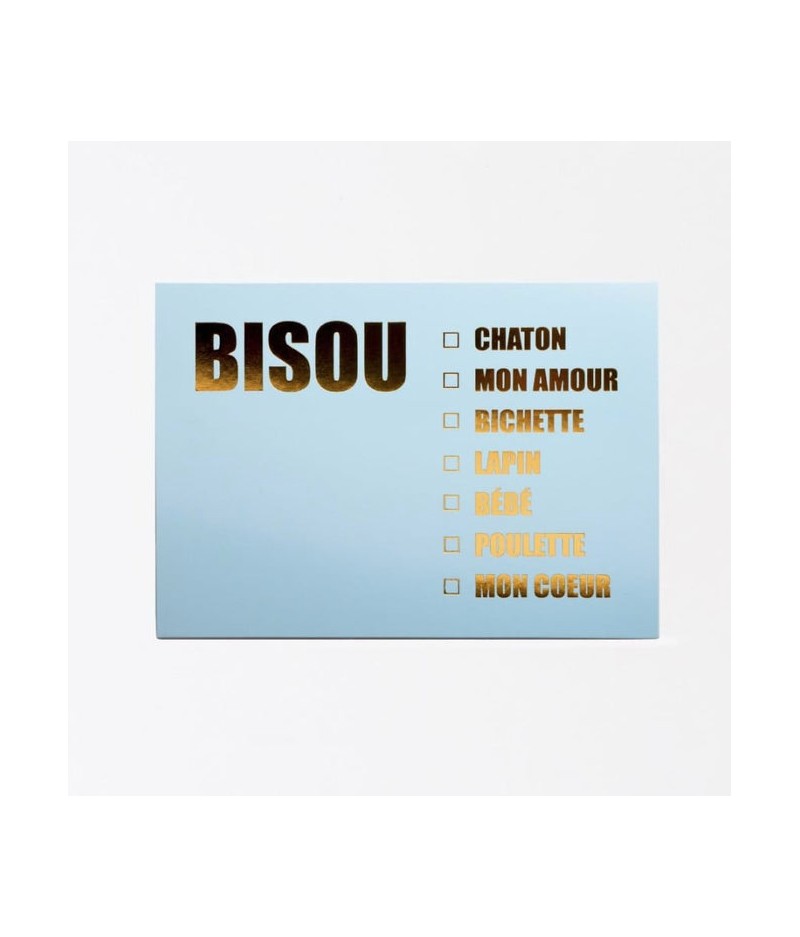 Carte + enveloppe bisou bleu - Félicie Aussi