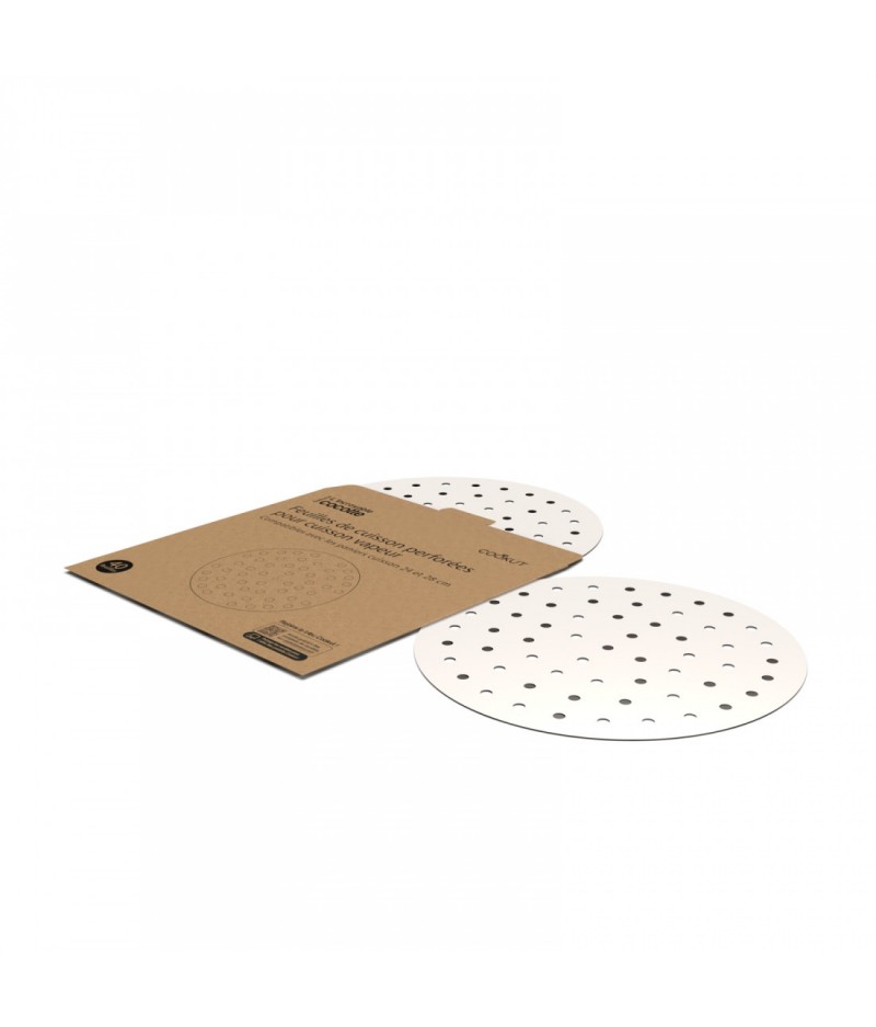Coffret de 40 feuilles de papier perforées cuisson spécial vapeur - COOKUT