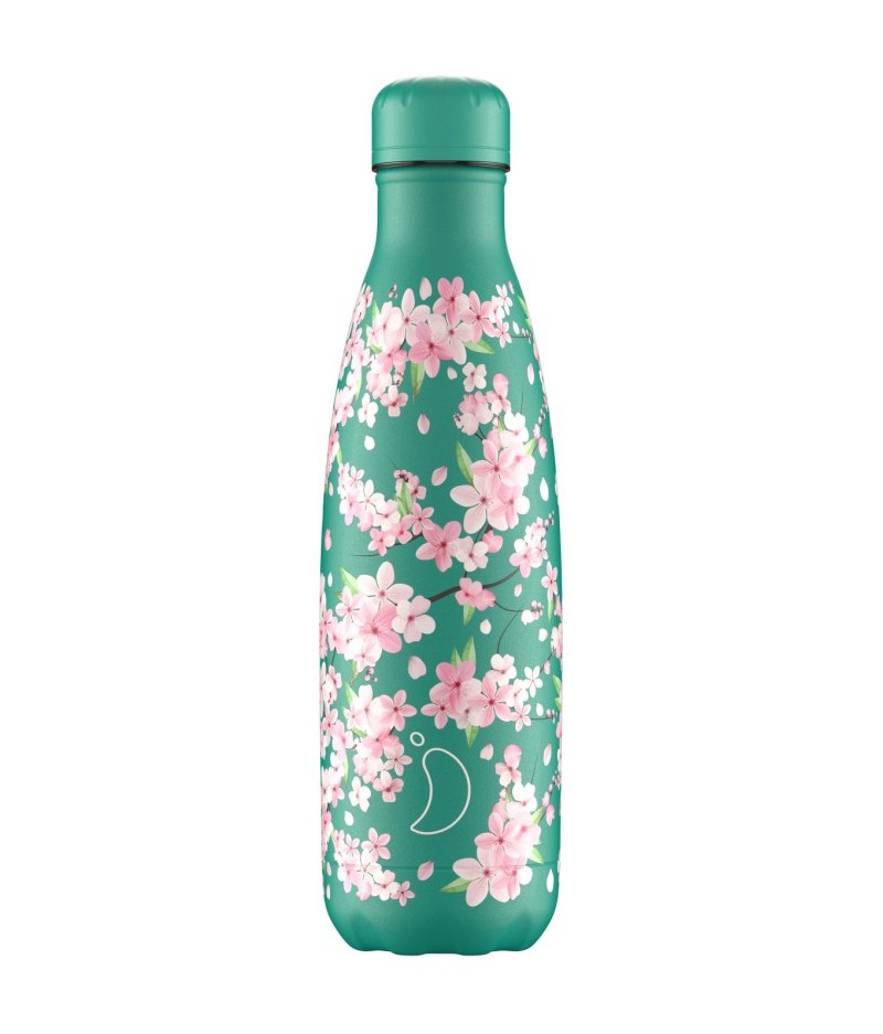 Gourde Thermos 500ml Bottle Floral Cherry Blossoms - Chilly’s Bottle
